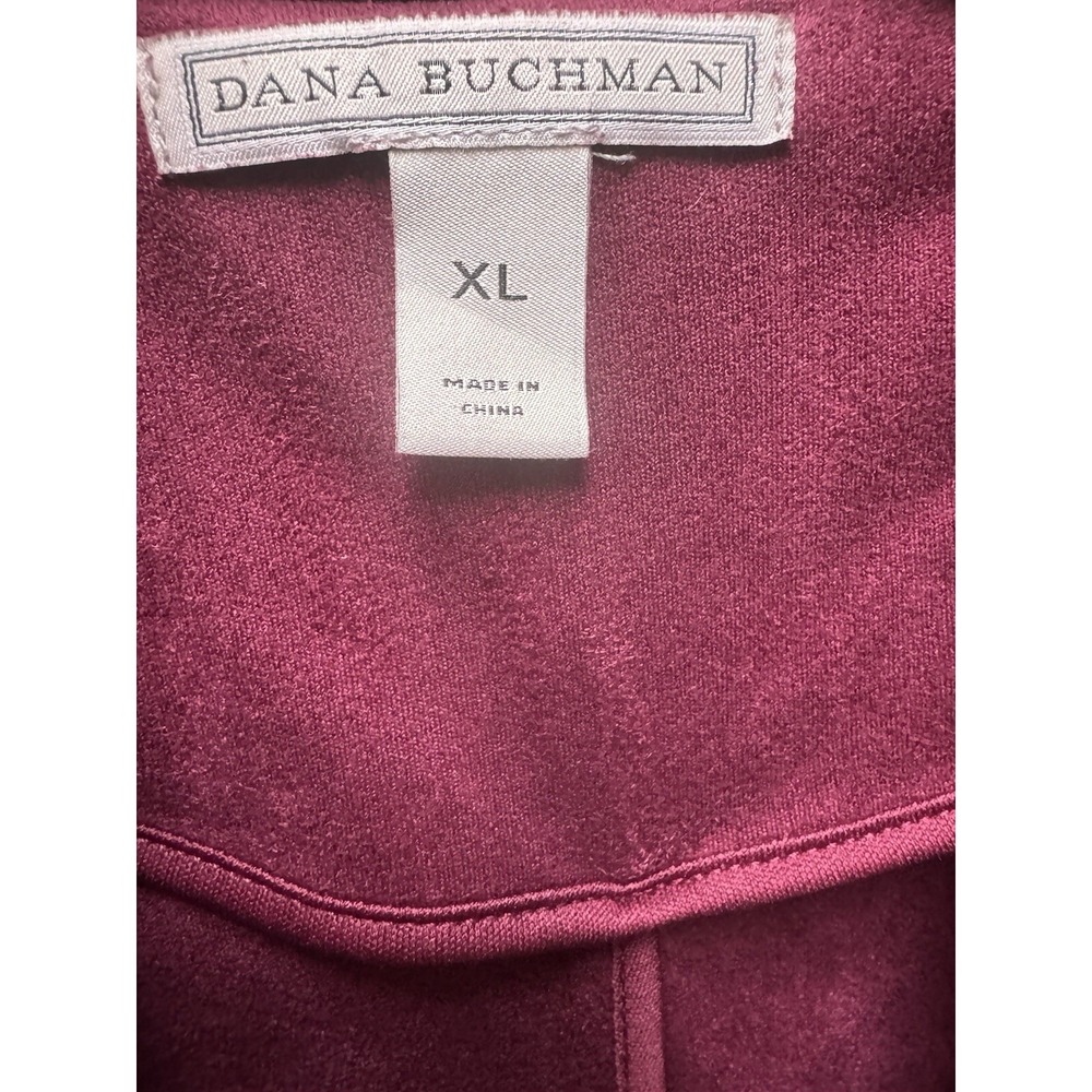 Dana Buchman Suede-feel Blazer Zippered Pockets Women's Size XL Maroon Red - Picture 3 of 11